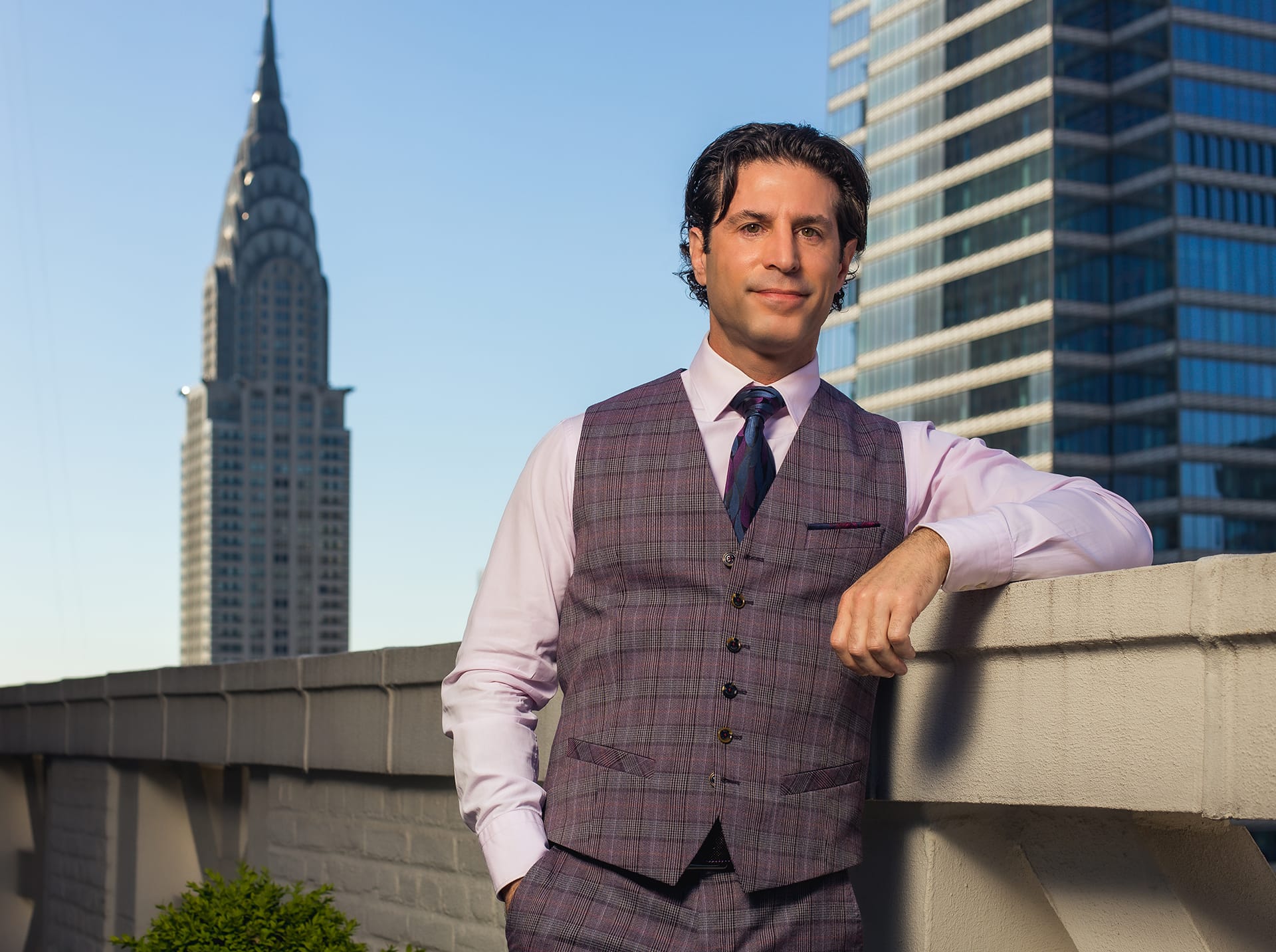 Doctor standing on roof