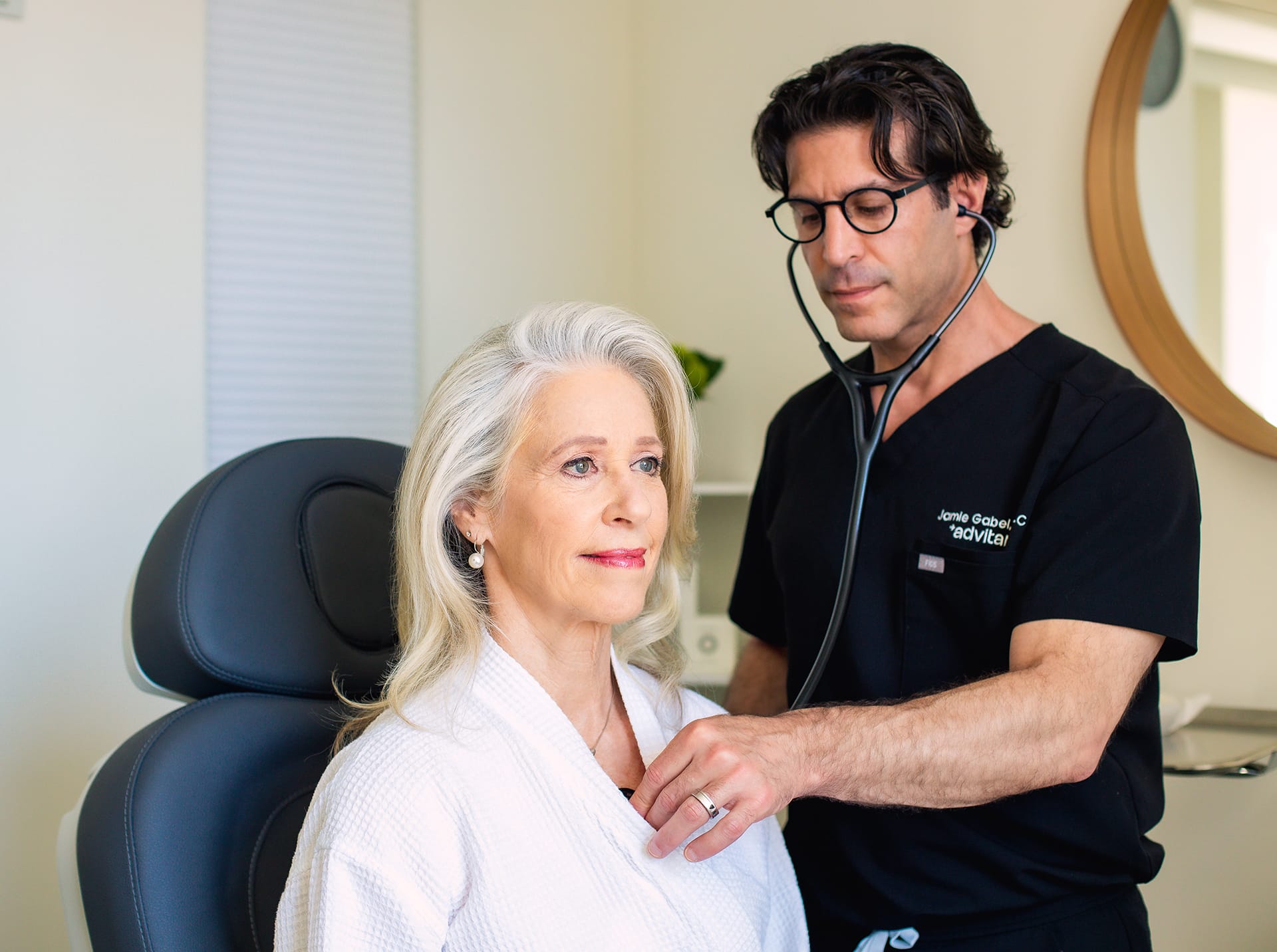 Doctor and patient during treatment