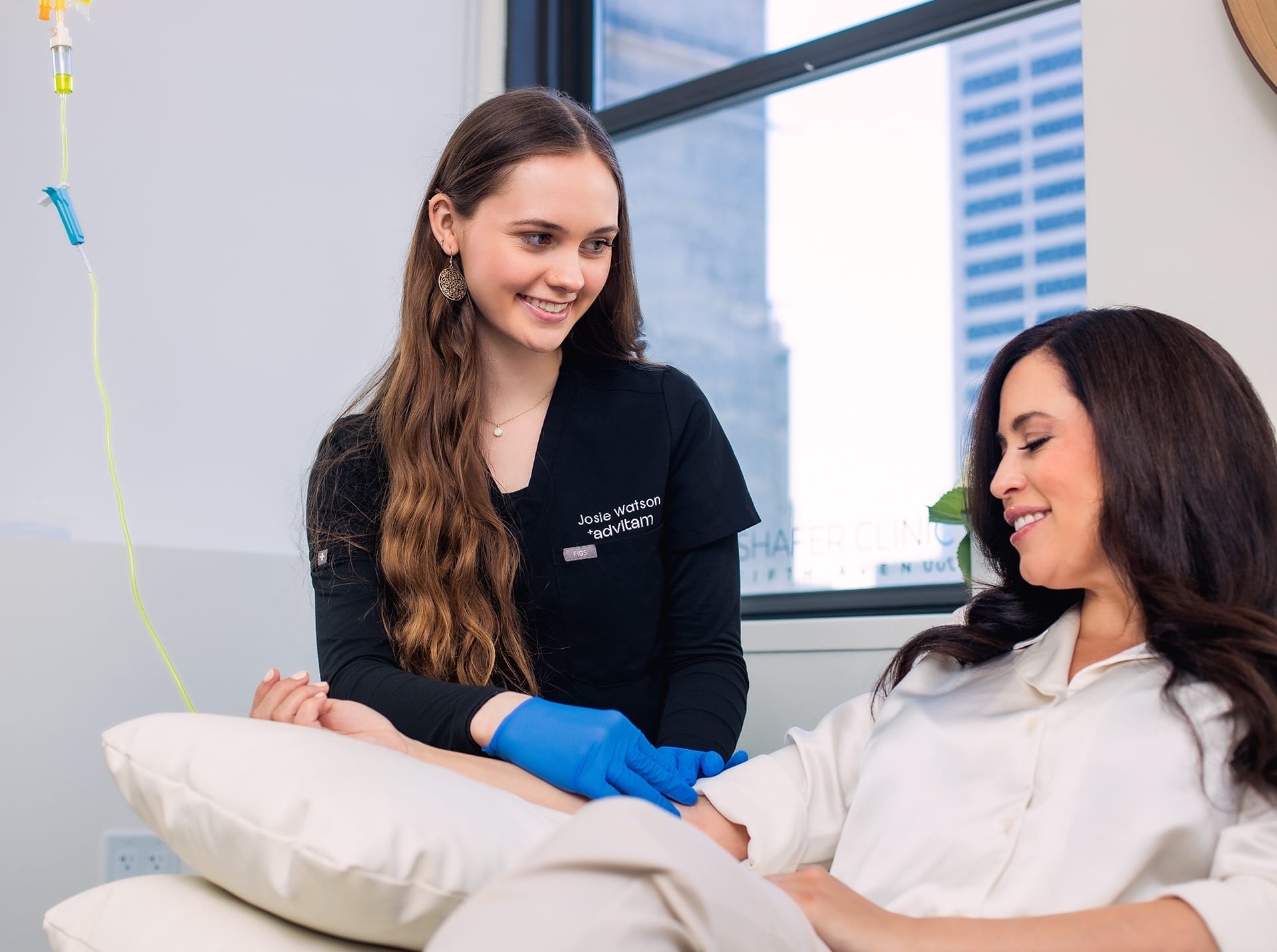 Nurse treating patient