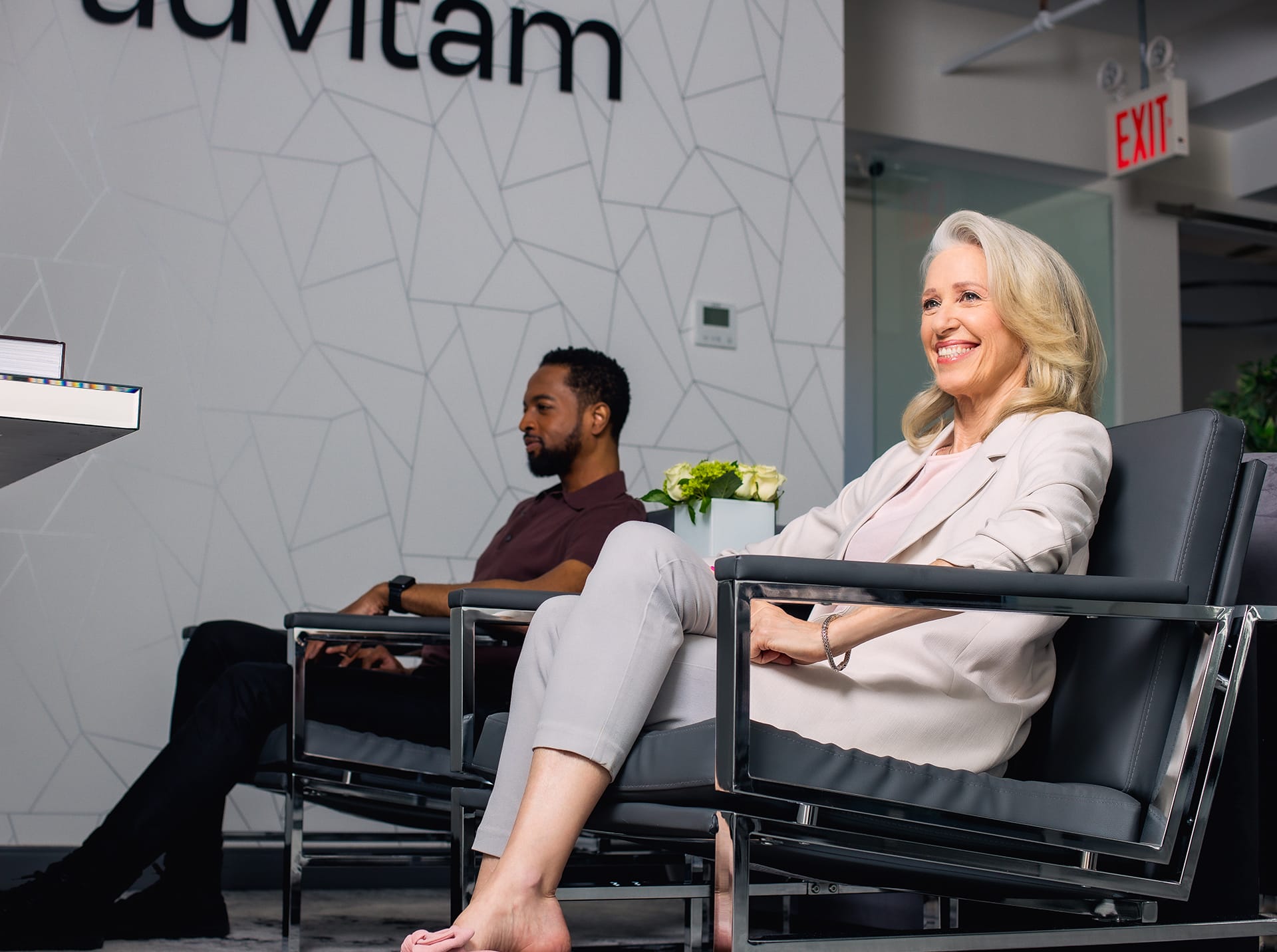 people waiting in the lobby